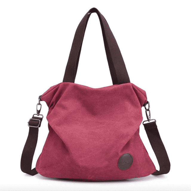 Casual Large Capacity Leather Shoulder Bag for Women Shoulder Bags KVKY Factory Store Wine red-small