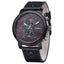 Casual Military Leather Band Analog Quartz Watch For Men Quartz Watches 9s & cheap watch Store Black
