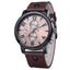 Casual Military Leather Band Analog Quartz Watch For Men Quartz Watches 9s & cheap watch Store Coffee
