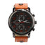 Casual Military Leather Band Analog Quartz Watch For Men Quartz Watches 9s & cheap watch Store orange