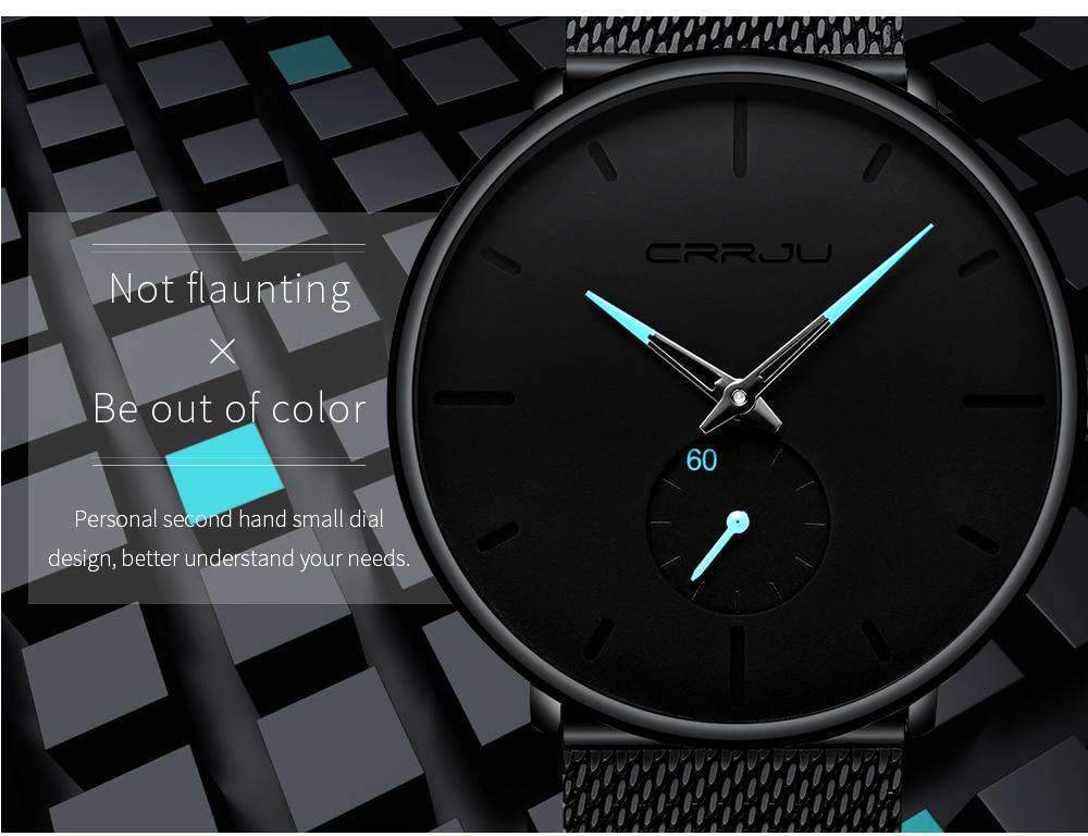 Casual Slim Mesh Steel Water Resistant Men's Quartz Watch Quartz Watches CRRJU Official Store