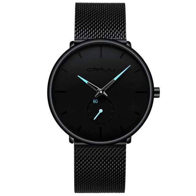Casual Slim Mesh Steel Water Resistant Men's Quartz Watch Quartz Watches CRRJU Official Store