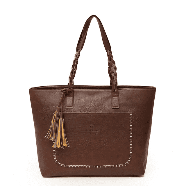 Casual Tote High Quality Leather Shoulder Bag for Women Shoulder Bags LANYIBAIGE Women's Bag Store BROWN (30cm<Max Length<50cm)
