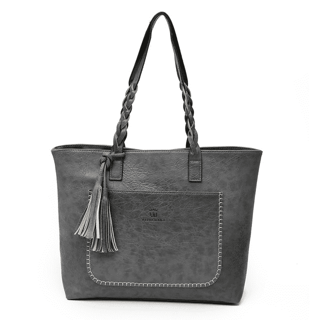 Casual Tote High Quality Leather Shoulder Bag for Women Shoulder Bags LANYIBAIGE Women's Bag Store GRAY (30cm<Max Length<50cm)