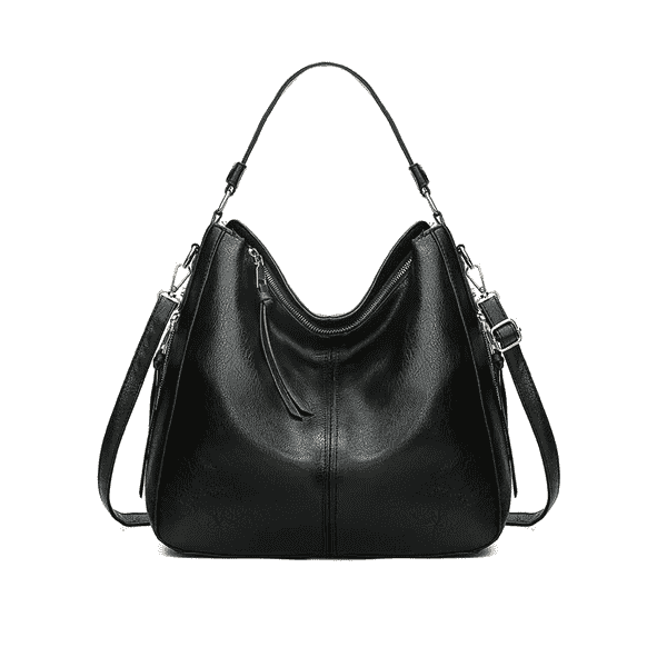 Casual Vintage Fashioned Leather Shoulder Bag for Women Shoulder Bags LANYIBAIGE Women's Bag Store Black (20cm<Max Length<30cm)