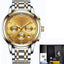 Chronograph Full Steel Water Resistant Men's Quartz Watch Quartz Watches LIGE Official Store all gold steel