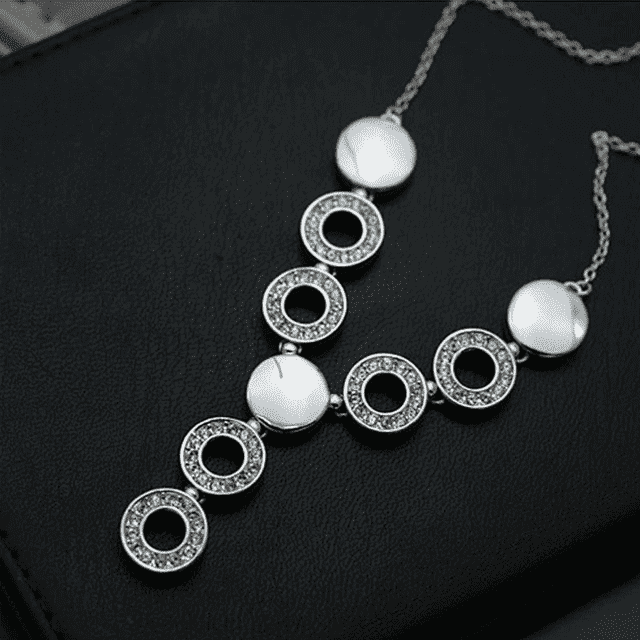 Circle Design Long Pendant Crystal Bridal Jewelry Set For Women Bridal Jewelry Sets Byoung girl Store