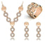 Circle Design Long Pendant Crystal Bridal Jewelry Set For Women Bridal Jewelry Sets Byoung girl Store Gold-color