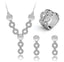 Circle Design Long Pendant Crystal Bridal Jewelry Set For Women Bridal Jewelry Sets Byoung girl Store Silver Plated