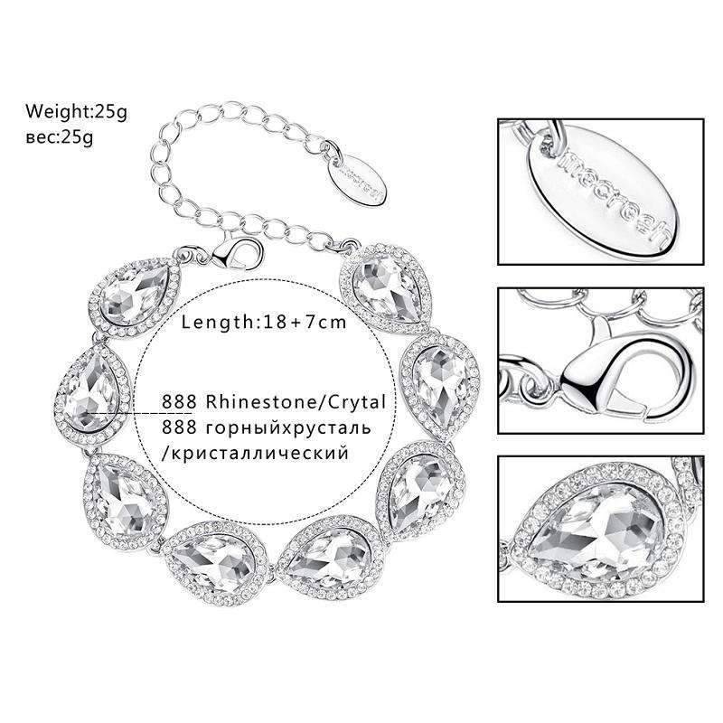 Clear Crystal Tear Drop Bridal Jewelry Sets For Women Bridal Jewelry Sets mecresh Official Store