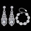 Clear Crystal Tear Drop Bridal Jewelry Sets For Women Bridal Jewelry Sets mecresh Official Store Clear