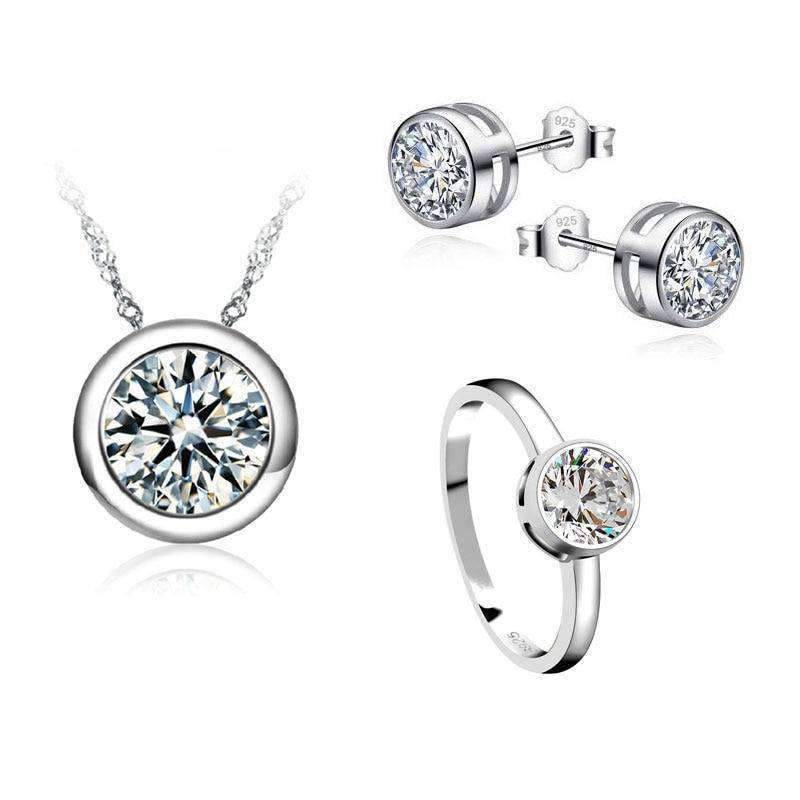 Clear Zircon Cube and 925 Silver Bridal Jewelry Sets For Women Bridal Jewelry Sets PATICO Official Store Size 5.5