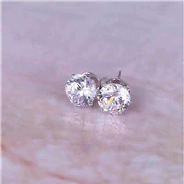 Colorful Zirconia Crystal Stud Earrings For Women Stud Earrings wproduby Official Store Silver clear