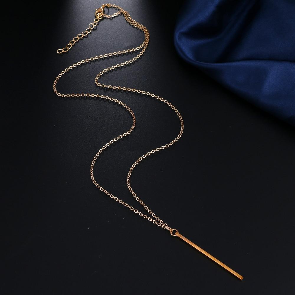 Copper Long Strip Pendant Necklace Chain Necklaces KISSWIFE Official Store