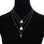 Cross Virgin Mary Multilayer Necklace Pendant Necklaces IngeSight.Z Official Store Silver Color