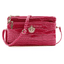 Crossbody Double Zipper Shoulder Leather Clutch Bag for Women Clutches HuiHan Trading Co.,Ltd. Store rose red