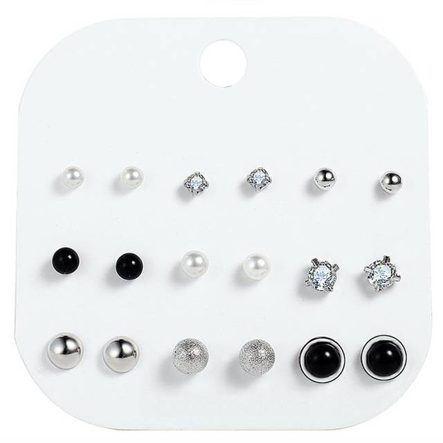 Crystal Beads Stud Earrings Set Stud Earrings 17Mile Store EJME941
