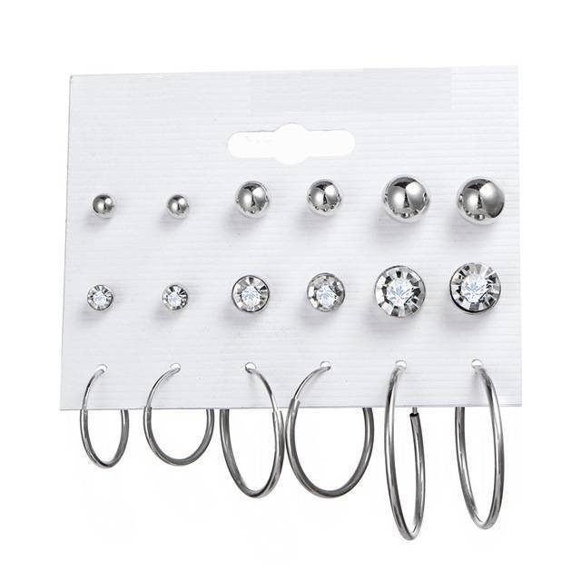Crystal Beads Stud Earrings Set Stud Earrings 17Mile Store FME322