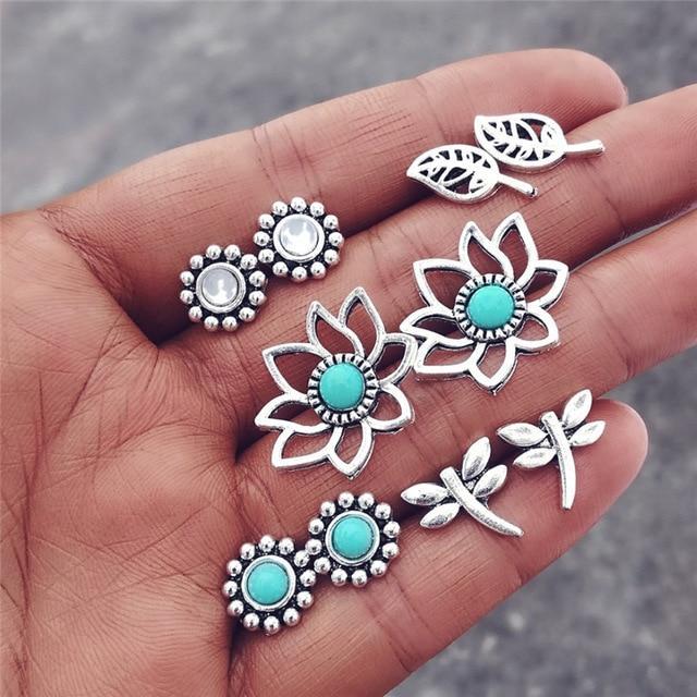 Crystal Beads Stud Earrings Set Stud Earrings 17Mile Store FME692A4