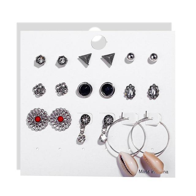 Crystal Beads Stud Earrings Set Stud Earrings 17Mile Store FME833