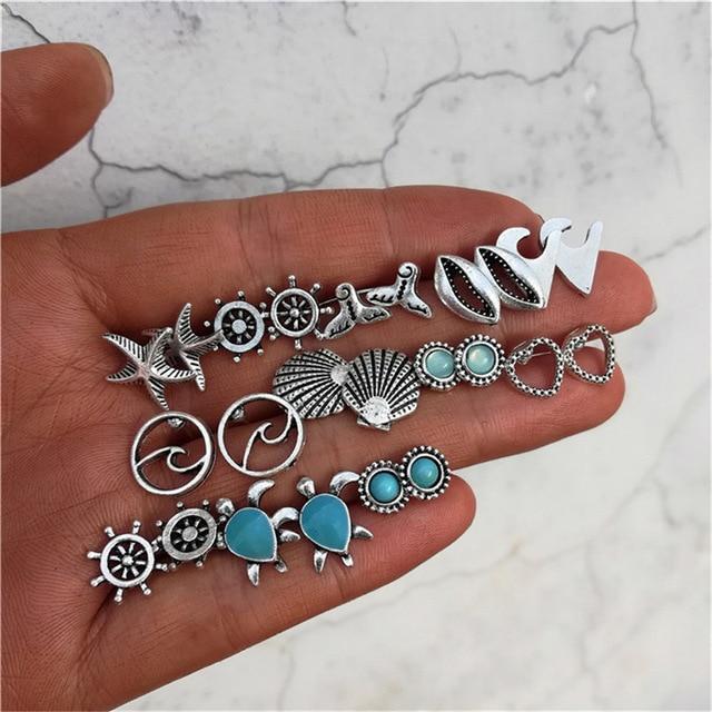 Crystal Beads Stud Earrings Set Stud Earrings 17Mile Store FME895