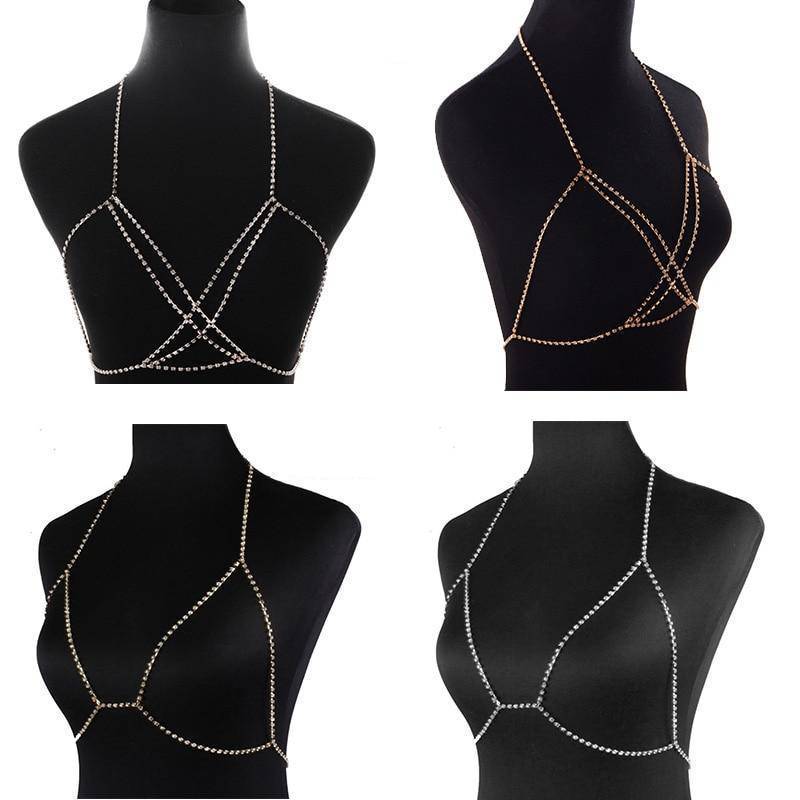 Crystal Bra Body Necklace Chain Necklaces Stone Fans Manufacturer Store