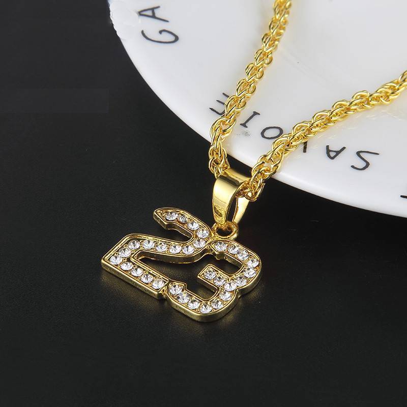 Crystal Gold Number 23 Necklaces Pendant Necklaces Shop3188015 Store