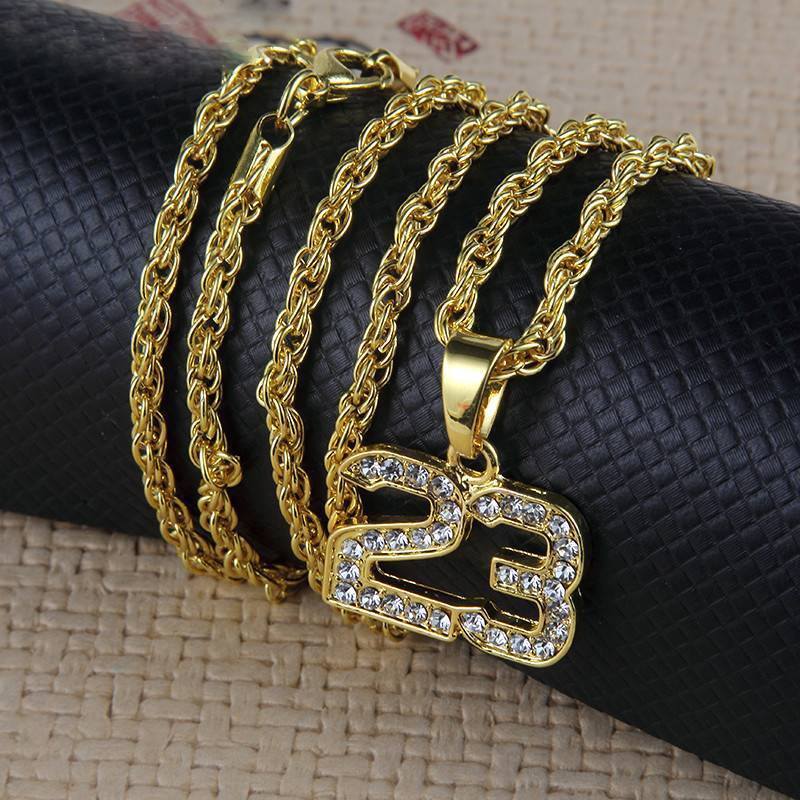 Crystal Gold Number 23 Necklaces Pendant Necklaces Shop3188015 Store