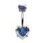 Crystal Heart Navel Piercing Body Jewelry Body Jewelry Mybic Store AB Color