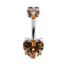 Crystal Heart Navel Piercing Body Jewelry Body Jewelry Mybic Store Orange
