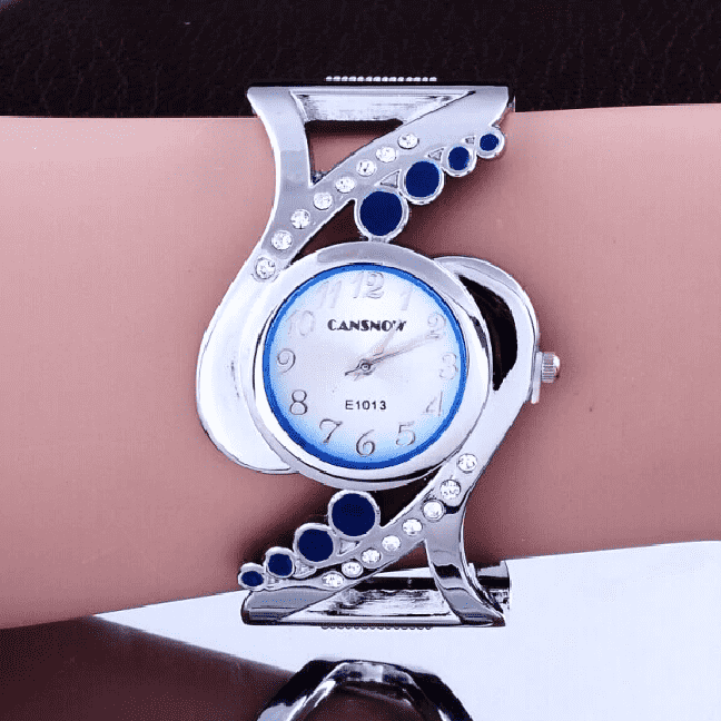 Crystal Luxury Rhinestone Fashion Bangle Women’s Bracelet Watch Women's Watches Love watch. Store Blue