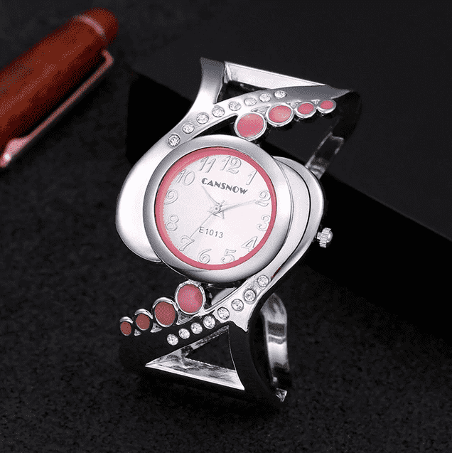 Crystal Luxury Rhinestone Fashion Bangle Women’s Bracelet Watch Women's Watches Love watch. Store Pink