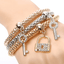 Crystal Owl Heart Rhinestone Charm Bracelet for Women Strand Bracelets ZOSHI Official Store