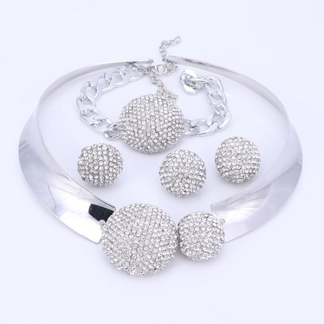 Crystal Pendant Party Jewelry Sets Bridal Jewelry Sets Carol Jewelry Silver