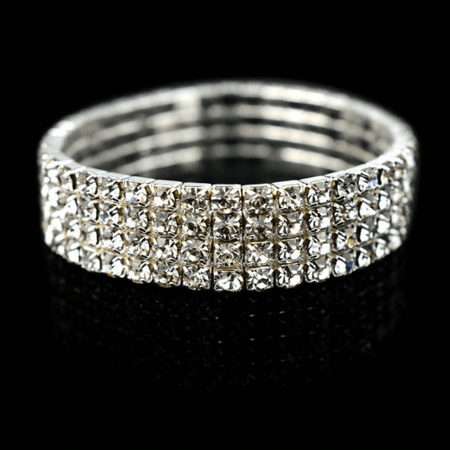 Crystal Shine Stretch Bracelets for Women Cuff Bracelets bigtreeonline Store 4 Row