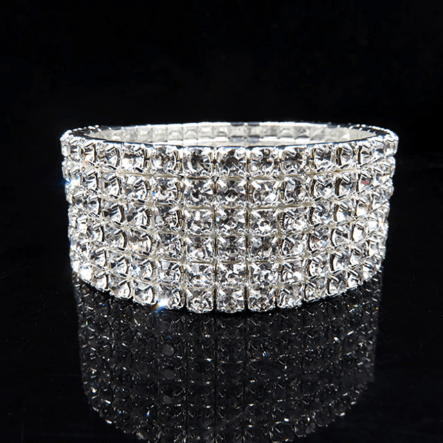 Crystal Shine Stretch Bracelets for Women Cuff Bracelets bigtreeonline Store 6 Row
