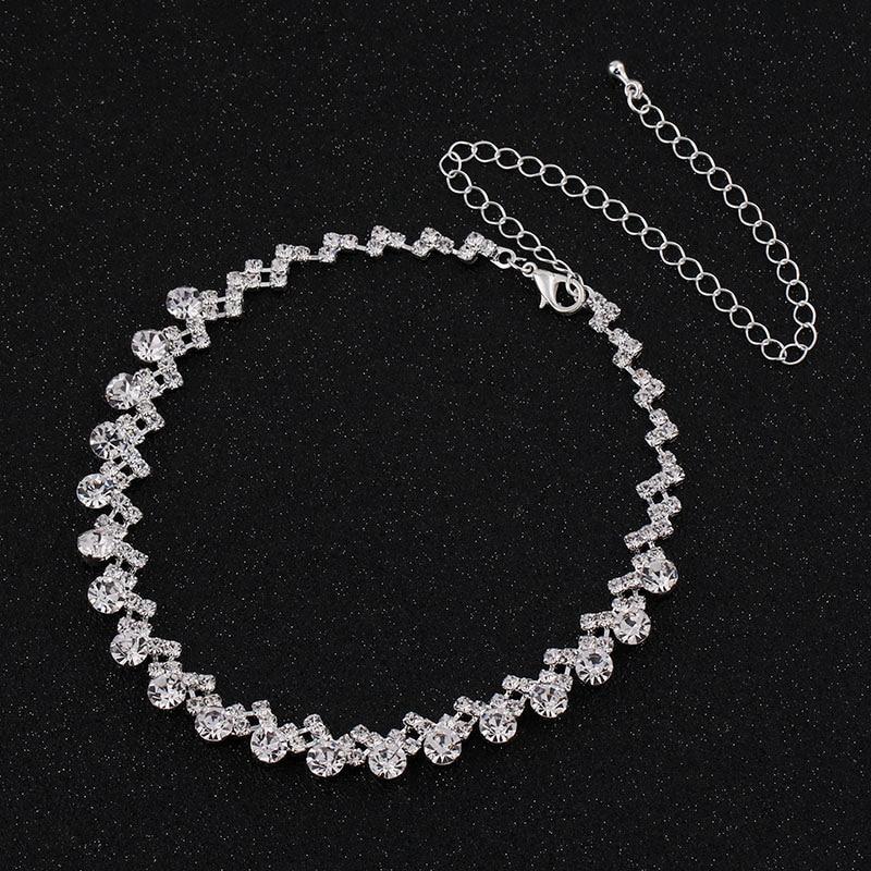 Crystal Silver Jewelry Sets Bridal Jewelry Sets TREAZY Official Store