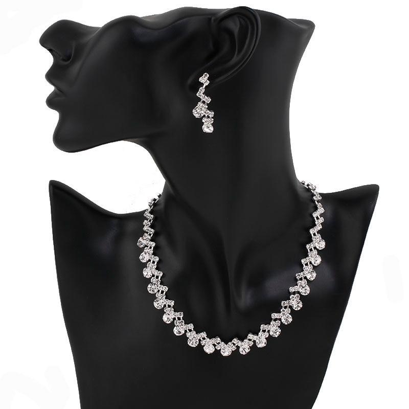 Crystal Silver Jewelry Sets Bridal Jewelry Sets TREAZY Official Store