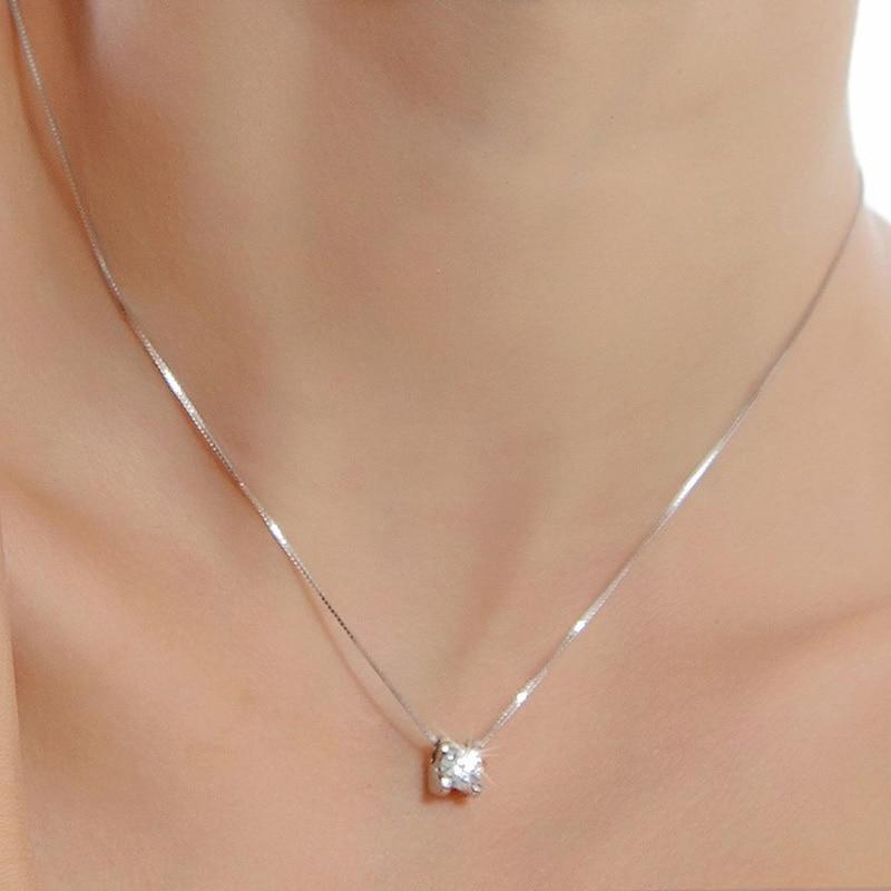 Crystal Square Stone Necklace Pendant Necklaces Sexy and Charming