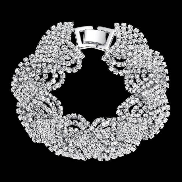 Crystal Tassel Bridal Jewelry Sets Bridal Jewelry Sets mecresh Official Store Silver Bracelet Clear