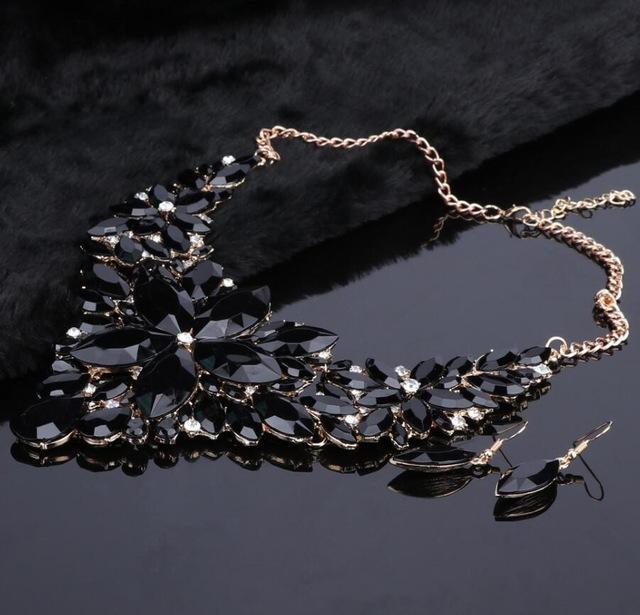 Crystal Wedding Party Jewelry Sets Bridal Jewelry Sets Carol Jewelry Black