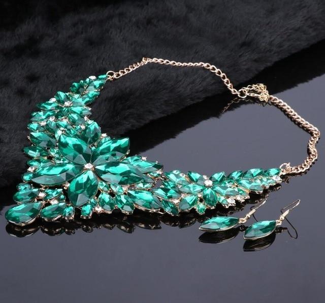 Crystal Wedding Party Jewelry Sets Bridal Jewelry Sets Carol Jewelry Green