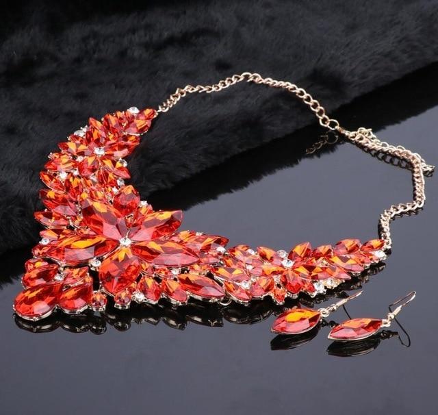 Crystal Wedding Party Jewelry Sets Bridal Jewelry Sets Carol Jewelry Red