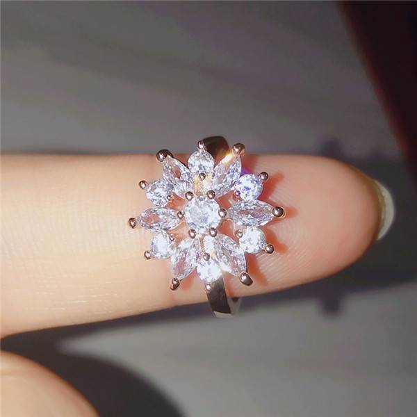 Crystal Zirconia Hoop Earrings For Women Hoop Earrings ZAKOL Official Store Rose Open Ring