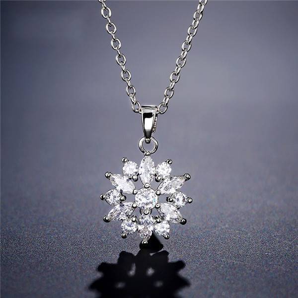 Crystal Zirconia Hoop Earrings For Women Hoop Earrings ZAKOL Official Store White neccklace