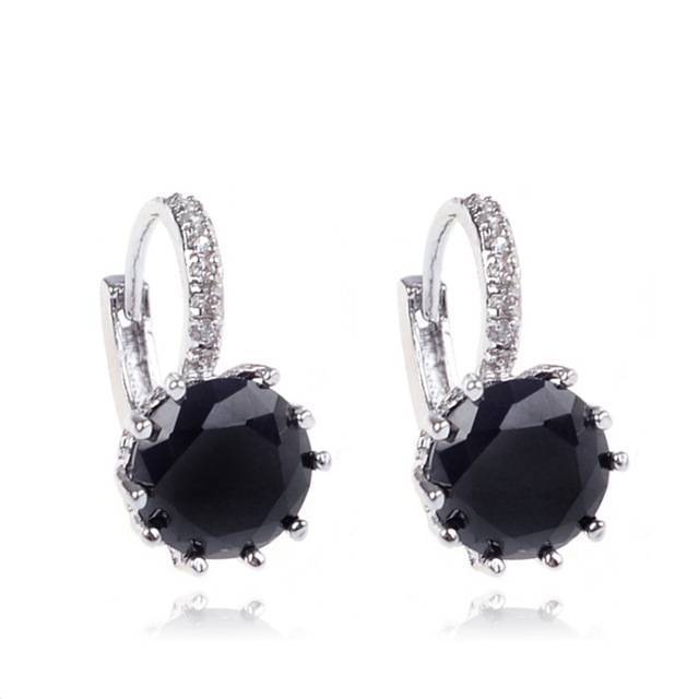 Cubic Zircon Metal Vintage Stud Earring Stud Earrings MEAJOE Second Store Black