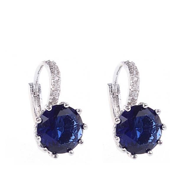 Cubic Zircon Metal Vintage Stud Earring Stud Earrings MEAJOE Second Store Blue