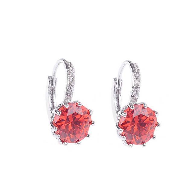 Cubic Zircon Metal Vintage Stud Earring Stud Earrings MEAJOE Second Store Red