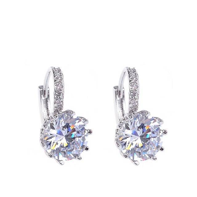 Cubic Zircon Metal Vintage Stud Earring Stud Earrings MEAJOE Second Store White