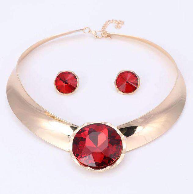 Dazzling Huge Crystal Bridal Jewelry Sets Bridal Jewelry Sets Carol Jewelry Red